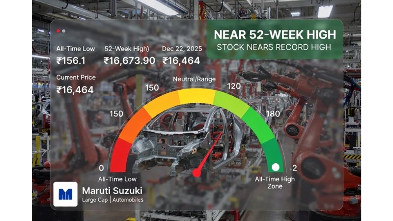 Maruti Suzuki Share Price Near Record High as Stock Holds Firm Close to 52-Week Peak